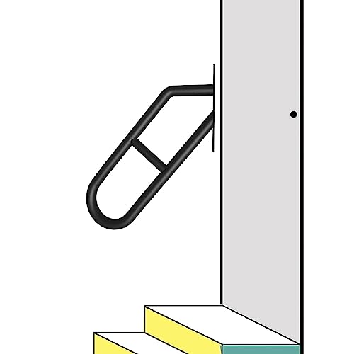 Rambarde d'escalier en U avec finition noire mate moderne de 53 cm