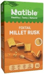 - Natible Foxtail Millet Rusk I Healthy Diet Toast I No Maida No Refined Sugar I Made with Jaggery I Suitable for Kids & Adults (Pack of 1)