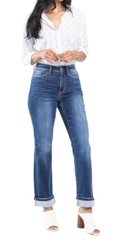 Judy Blue Waist Contrast Wash Thermal Straight4