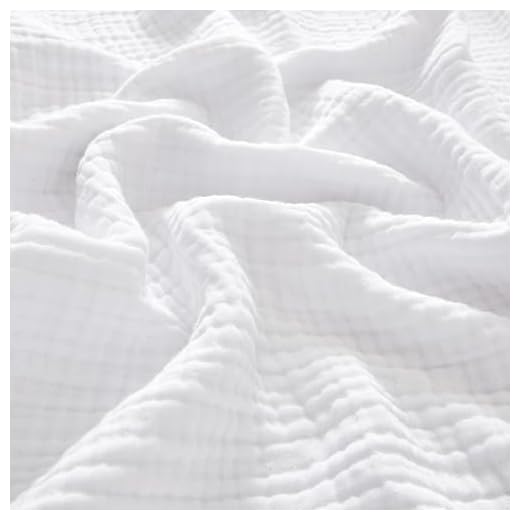PHF 100% Cotton Muslin Blanket King Size 108" x 90", Lightweight and Breathable Blanket for Summer, Ultra Soft Blanket Layer for Couch Bed Sofa, Elegant Home Decoration White