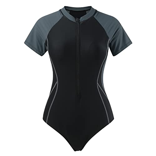Rash guard mujer con protección y diseño boyshort negro XXL para deportes acuáticos