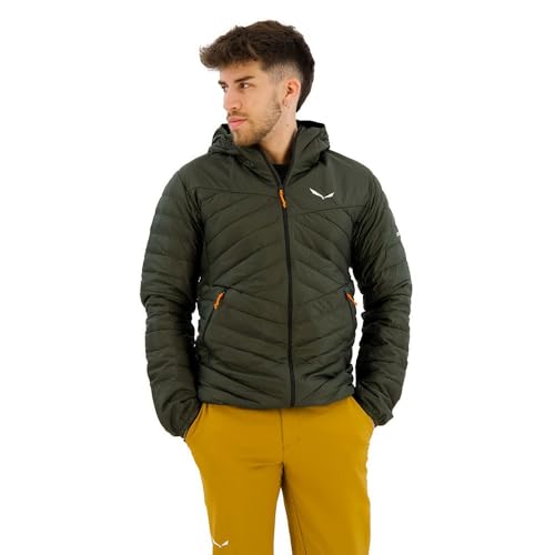 Il materiale in nylon idrorepellente con rivestimento privo di PFC e i polsini, il cappuccio e l'orlo elasticizzati allontanano efficacemente il vento e l'umidità.