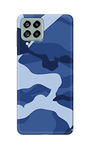 Image of Printed Hard Back Cover Case for Samsung Galaxy M53 5G Back Cover (Army Blue Pattern) -702