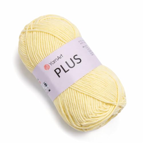YarnArt J.Plus Cotton Blend Yarn - Knitting & Crochetting Soft Baby Yarn 55% Cotton 45% Acrylic, 100 g (3.5 oz), 160 m (174 yds), Weight : 4, (1 Skein)