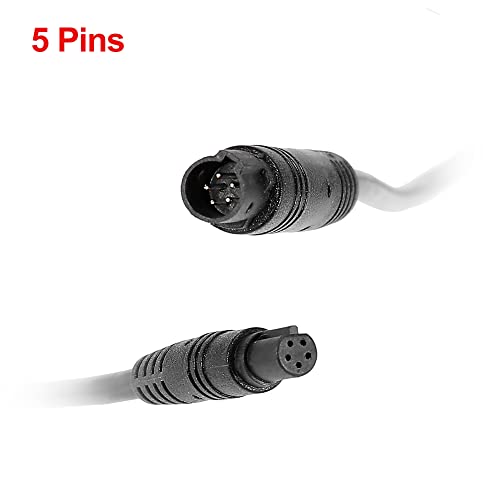 Image of X AUTOHAUX 5 Pin 3ft 1m Backup Camera Extension Cable Dash Camera Cord Wires Car Rear View Camera