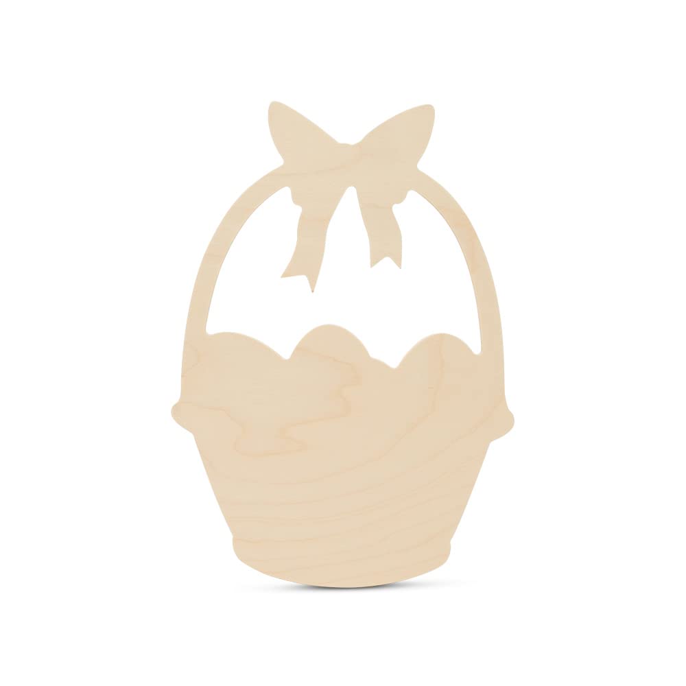 Unfinished Easter Basket Cutout 12 inch, Pack of 6 Holiday Home Decor, Easter Cutouts, Centerpiece, Party Decor, by Woodpeckers