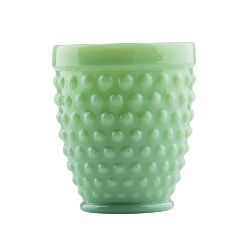 TableCraft 12224 Jadeite Glass Collection Tumbler 9.5 oz Vintage-Style Milk Green Glass Classic Round Design Hobnail Pattern Dishwasher & Microwave Safe 3.25 x 3.25 x 4 Tabletop Drinkware