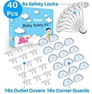 Complete Baby Proofing Kit - Child Safety Locks, Corner Guards & Outlet Covers - Accident Proof Devices to Keep Your Child Safe at Home - Inaya - Great Gift for Baby Shower & Baby Registry