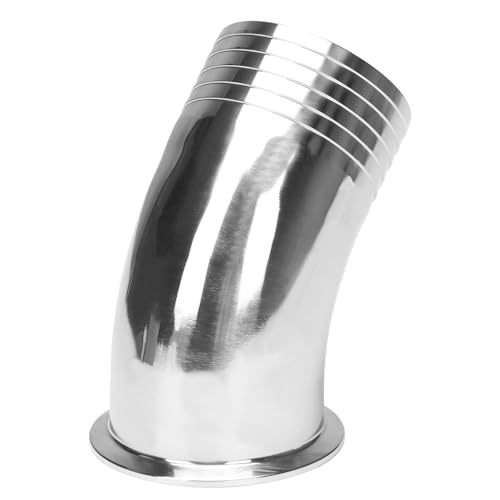 Image of DERNORD Sanitary Hose Barb Pipe Fitting 3 inch Tri Clamp (91MM Ferrule) 45 Degree Elbow Tube OD 3 inch /76MM