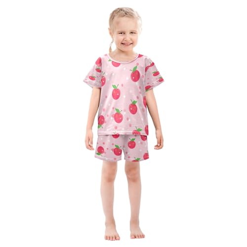 Red Apple Kids Pjs Set Boys Girls Summer Short-Sleeve Sleepwear Pajamas 2PCS3