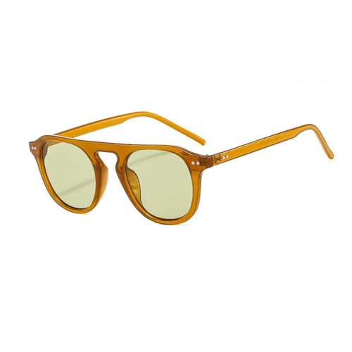 Lunettes de soleil rondes en gelée translucide aux rivets rétro