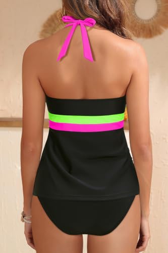 Image of Women's Halter Tankini Two Piece Bathing Suits