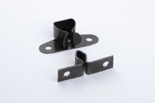 Preisvergleich Produktbild 2 Stück Sockelschnäpper, Schnäpper mit Gegenstück, Schrankschnäpper, Möbelschnäpper, Metall schwarz 12 x 40mm