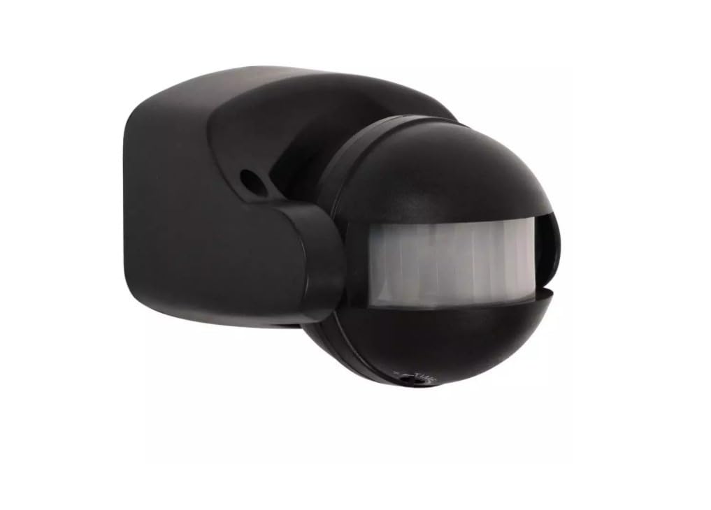 Kanlux ALER Black Movement Sensor 1kw 165 deg PIR in Black 220-240V 1200W IP Rating 44