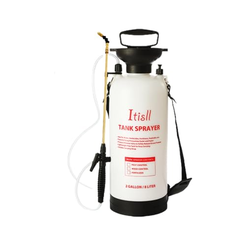 Brfveob 噴霧器 蓄圧式 肩掛け式 小型 ベルト付 軽量 霧吹き 虫除け 消毒 散布 ガーデン噴霧器 手動 蓄圧式 3L5L8L 大容量 携帯便利 害虫駆除 雑草対策 農薬散布 消毒 殺虫剤 除草 家庭菜園 ガーデニング (8L,真鍮製ユニバーサル伸