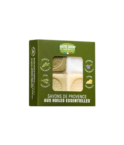 Maitre savon de Marseille 4 Seifen á 125 g.im Set (4 Düfte), 500 g