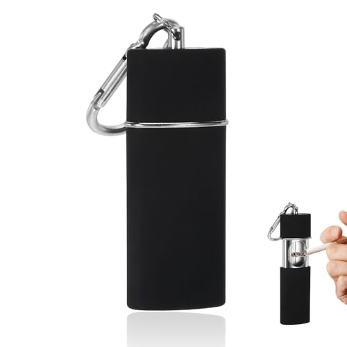 Taschenaschenbecher GeruchsdichtTaschenaschenbecher Aschenbecher für Unterwegs Taschen Aschenbecher für Unterwegs (Mattschwarz)