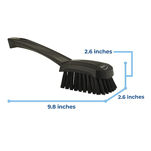 Image of Vikan 41929 Brush,Washing,Stiff,10 inch,PP /PBT,Black