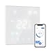 WiFi/WLAN günstig Kaufen-Decdeal WiFi Smart Thermostat Raumthermostat,Wasser Thermostat Fussbodenheizung,Fernsteuerung Programmierbar,3A Einstellbare Helligkeit Kompatibel Mit der App tuya/Google Home(White)