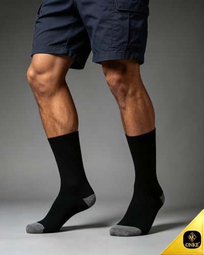 Image of ONKE Seamless Athletic Work Socks for Men Heavy Duty Boot Max Cushion Crew