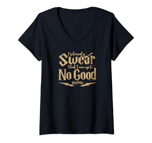 Womens Harry Potter I Am Up to No Good V-Neck T-Shirt