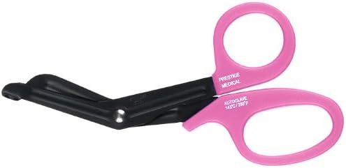 Prestige Medical 607 Fluoride Coated Scissor, Hot Pink, 7.5 Inch