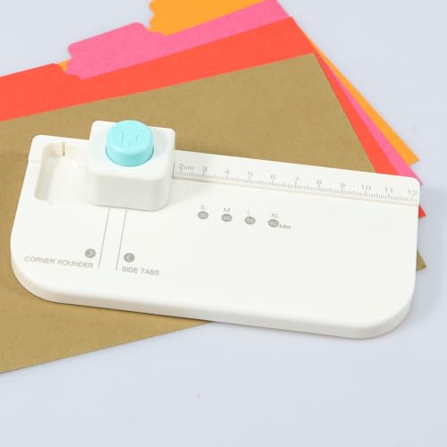 Tab Puncher Make 4 Sizes of Labels DIY Frame Craft Punch Cutter Lightweight File Tag Puncher Practical Tag Paper Punch Multifunctional Tab Punch Board for Scrapbooking Journaling Cards