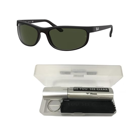 Ray-Ban RB2027 Sunglasses Bundle: RB 2027 PREDATOR 2 W1847 Predator 2 Black/Matte Black and Eyewear Cleaning Kit2