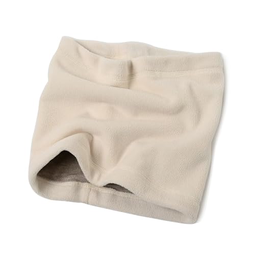 ENSTAB Halstuch Herren Damen Fleece Eindicken Schlauchscha Winter Schal Doppelschichtiger Loop Hals Wärmer Damen und Herren (Weiß)
