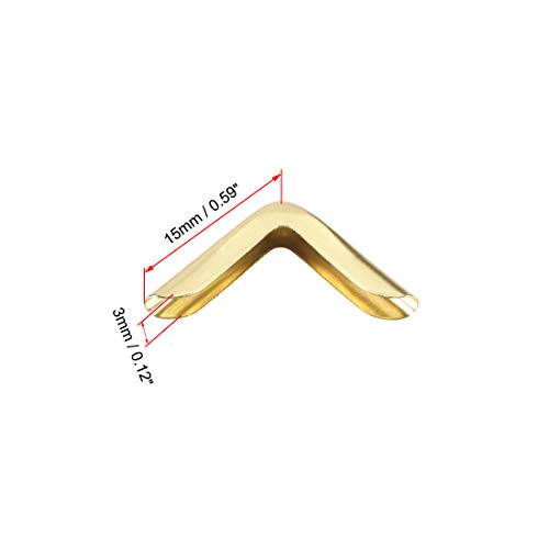Image of uxcell Metal Book Corner Protectors Edge Cover Guard 15 X 15 X 3mm Gold Tone 100pcs