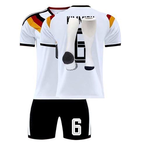 Fussball Trikot Kinder Erwachsene, 2026 Fussballtrikot mit Namen und Nummer - Fußball Trikot Auswärts/Heim Fussballtrikot Kinder Jungen Set mit Football T-Shirt, Shorts und Socken, Geschenke für Fans