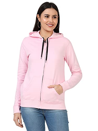 Image of Ideation Women's Cotton Full Zipper Sweatshirt Hoodies with Kangaroo Pocket