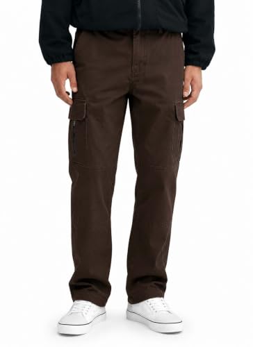 Image of Lymio Men Cargo | Cotton Cargo Pants for Men | Regular Fit High Rise Solid Pants (117-120)