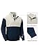 TUREFACE Mens Casual Sweatshirt for Work Leisure Long Sleeve Quarter Button Pullover Tops 2025 Vintage Fashion Winter Clothes White Haze Blue Large