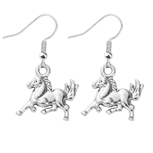 Horse Dangle Earrings, Horse Charm Jewelry, Horse Lovers, Equestrian Jewelry- Gift For Her Stainless Earrings