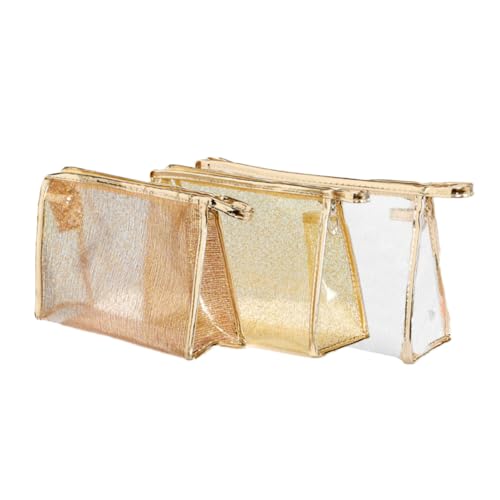 Sac cosmétique portable multifonction haut de gamme fil doré
