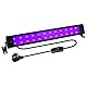 BOSITE 50W Schwarzlicht LED,UV Schwarzlichtlampe mit Stecker und Schalter, IP66 Wasserdicht UV Strahler Außen,Blacklight mit 96 LEDs, UV Licht Röhre für Party Fluoreszierende Malerei