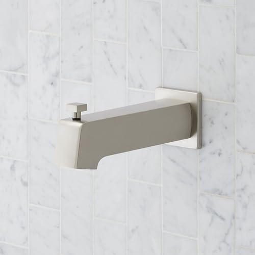 Signature Hardware 953988 FundamentALL 7-5/16" Diverter Tub Spout with Square Flange - Brushed Nickel