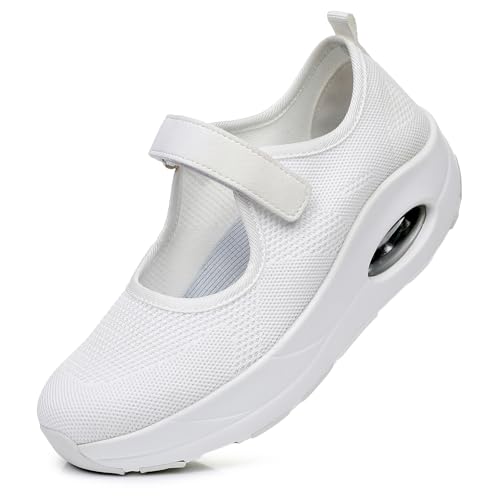 Git-up Damen Walking Schuhe mit Klettverschluss Atmungsaktives Vermascht Krankenschwester Schuhe...