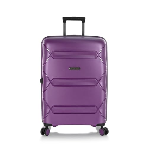 Heys Milos Durable and lightweight luggage, made with Duraflex impact-resistant material, TSA Combination Lock, Dual Spinner Wheels, and Expandable, Plum, 26-Inch, Medium Check-In3