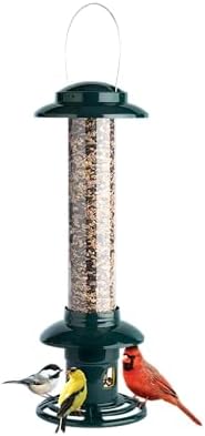 eliminator squirrel proof bird feeder that will change your backyard experience 4 Squirrel Buster Evolution Truly Squirrel-Proof Bird Feeder, Double Cardinal Ring, 1.9-Pound Seed Capacity, Green