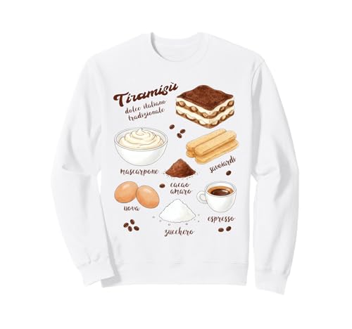 Tiramisú Receta tee Dolce Italiano Espresso Coffee Tradition Sudadera