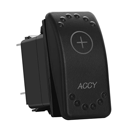Image of Green Backlit Rocker Switch 5 Pin ON-Off Laser Etched Button Switch with Wires for Car Marine Boat UTV 20A /12V 10A /24V (ACCY)