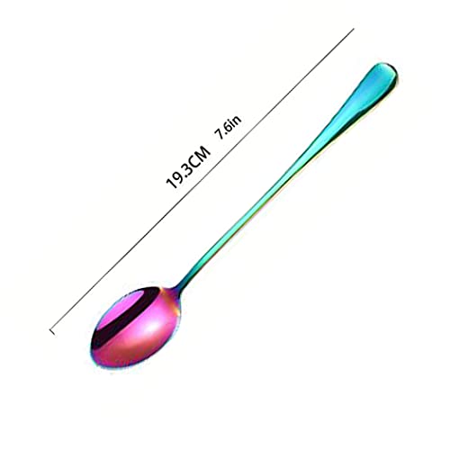 Hoshen 7.6 Inch Stainless Steel Ice Spoon, Mixing Spoon, Long-Handled Dessert Coffee Spoon, Ice Cream Spoon - Image 4