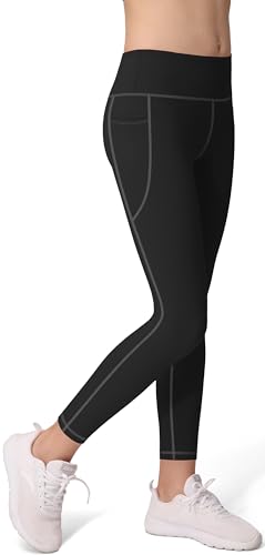 AENLLEY Girls Activewear Leggings with 2 Pockets - Kids High Waist Dance Workout Yoga Pants for Athletic2
