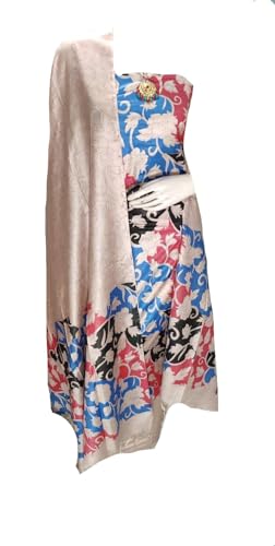 Image of Bhagalpuri Women unstitched Katan Slub Madhubani Screen Print suit Women Unstitched Salwar Suit Dress Material For women & Girls RF174