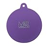 Messy mutts silicone universal can cover fits 3 can sizessmall medium large reusable lid for dog or cat food airtight seal for wet food cans purple  urban country home decor
