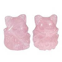 Amazon.co.jp: Nupuyai アメジスト 九尾のキツネの像 彫刻された動物の