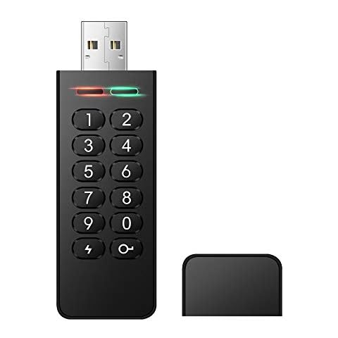 Encrypted USB Drive, INNÔPLUS Secure Flash Drive 256-bit 16 GB, U Disk USB 2.0, Hardware Password Memory Stick for Personal Protection, Aluminum Shell with FIPS Validated, Military Encryption Keypad Cover