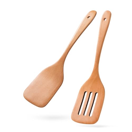 Hefild 2PCS Beechwood Spatula Set
